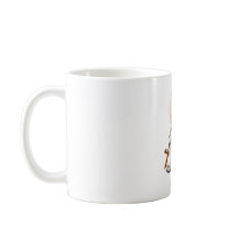 Tasse de café relaxante avec une dent mignonne sur