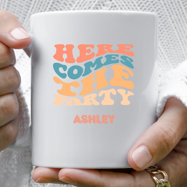 Tasse de café Retro Voici la fête d'enterrement de (Créateur téléchargé)