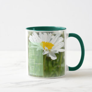 Tasse de café rêveuse de poème de marguerite