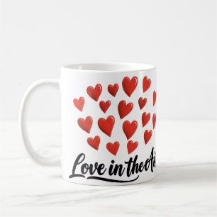 Tasse de café romantique Cœurs rouges Amour dans l