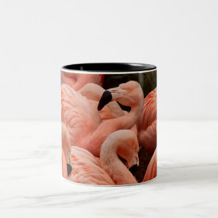 Tasse de café rose d'impression de flamant