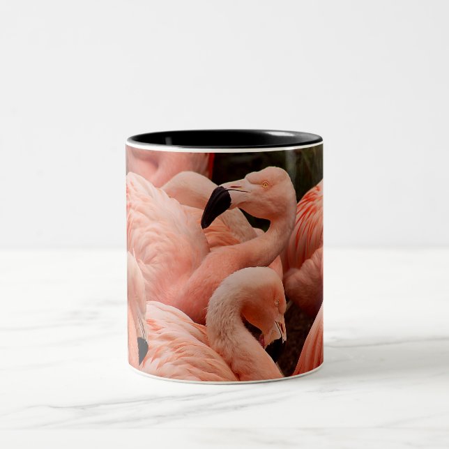 Tasse de café rose d'impression de flamant (Centre)