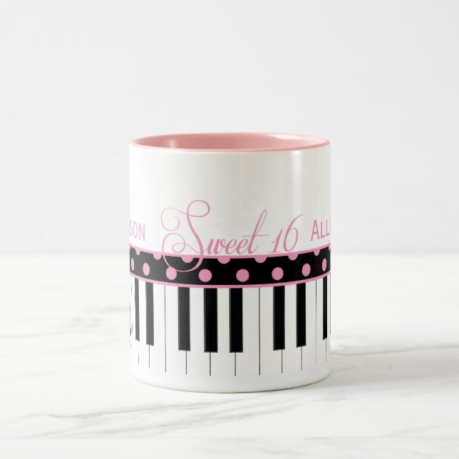 Tasse de café rose et noire du bonbon 16 à thème (Centre)