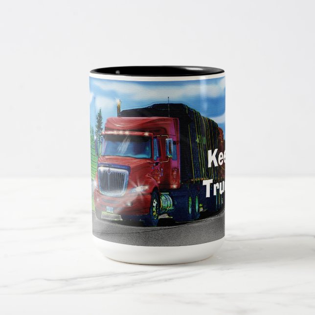 TASSE DE CAFÉ ROUGE DE CAMION DE GRANDE (Centre)