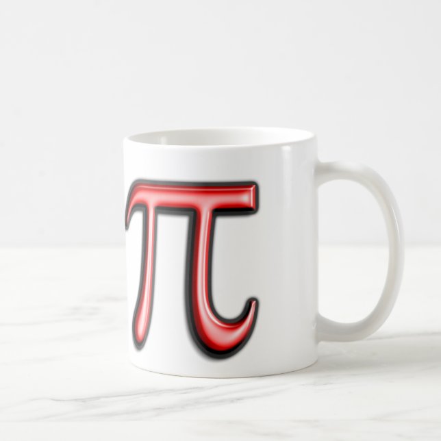 Tasse de café rouge de symbole de pi (Droite)