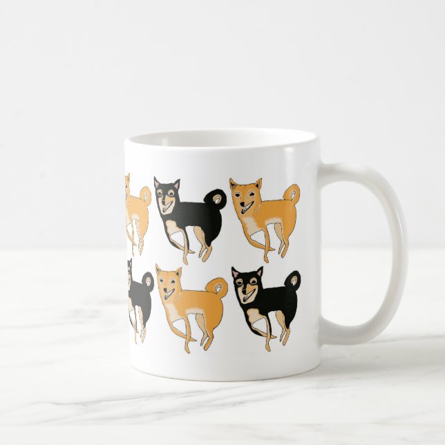 Tasse de café rouge et noire et bronzage de motif (Droite)