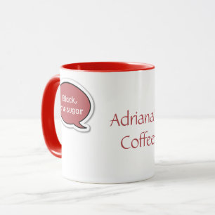 Tasse de café rouge personnalisée de bulle de la