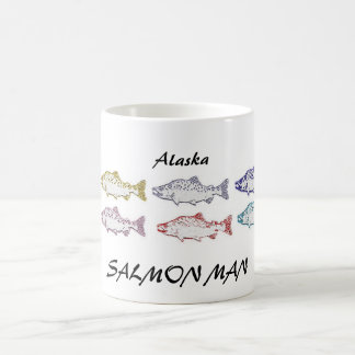 TASSE DE CAFÉ SAUMONÉE D'HOMME DE L'ALASKA