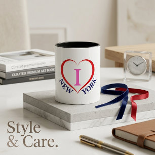 Tasse de café souvenir graphique moderne I Love Ne