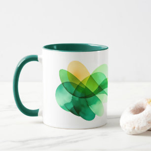 Tasse de café St Patrick Vagues Vertes Abstraites