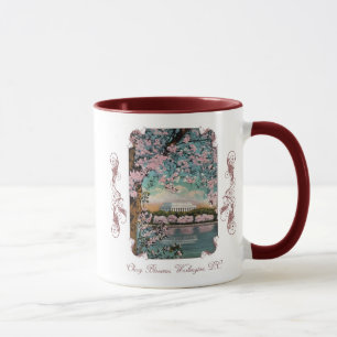 Tasse de café victorienne de fleurs de cerisier