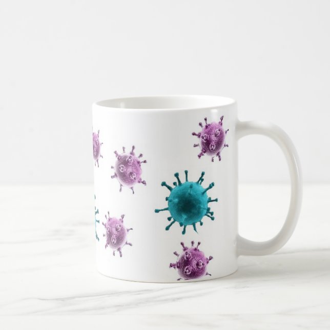 Tasse de café - virus de grippe (pourpre/bleu sur (Droite)