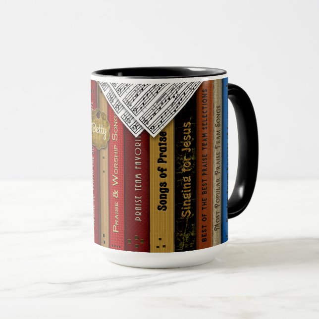 Tasse de cahiers de musique d'équipe d'éloge (Devant droit)