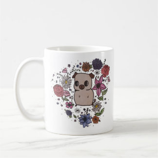 Tasse de carlin de fleur