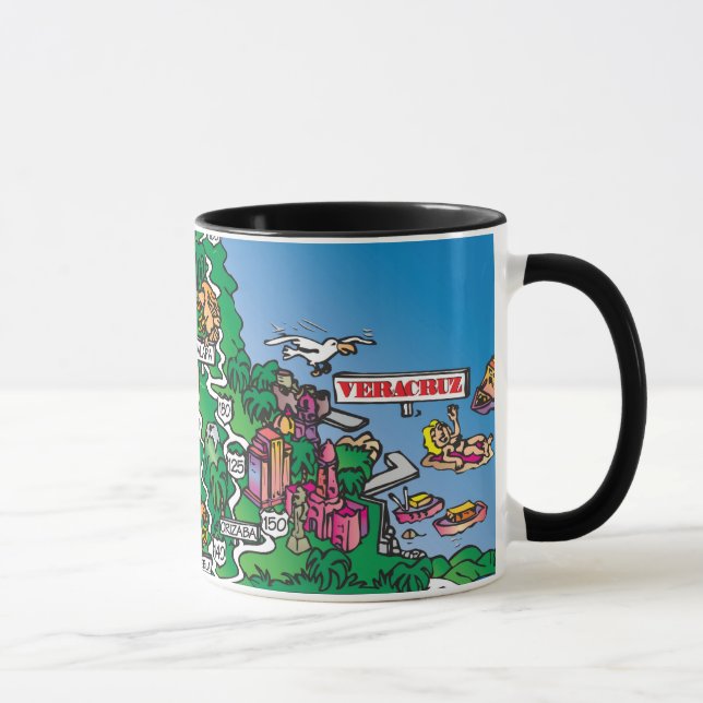 Tasse de carte de bande dessinée du Mexique (Droite)
