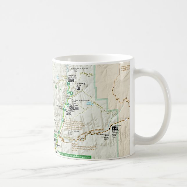Tasse de carte de parc national de Zion (Utah) (Droite)