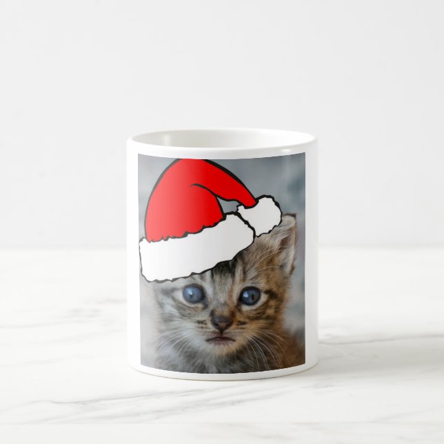 Tasse de casquette de père Noël de chaton (Centre)