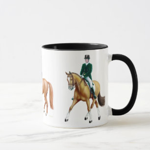 Tasse de cavalier de chevaux de dressage