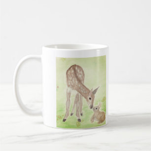 Tasse de cerfs communs d'aquarelle