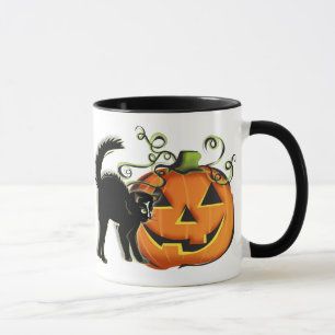 Tasse de chat de Jack-o'-lantern N