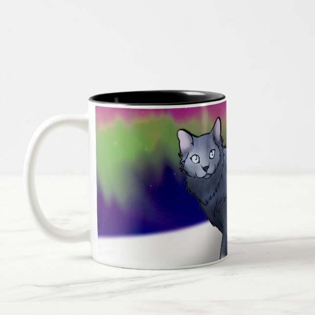 Tasse de chat de lumières du nord (l'aurore) (Gauche)