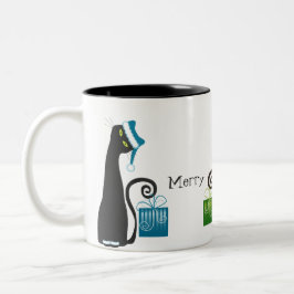 Tasse de chat de Père Noël