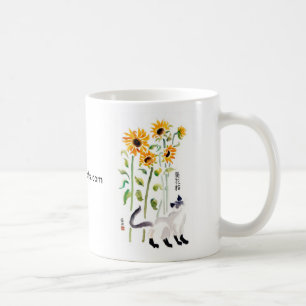 Tasse de chat de tournesol