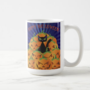 Tasse de chat noir de Hallowen