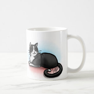 Tasse de chat - noire et blanche