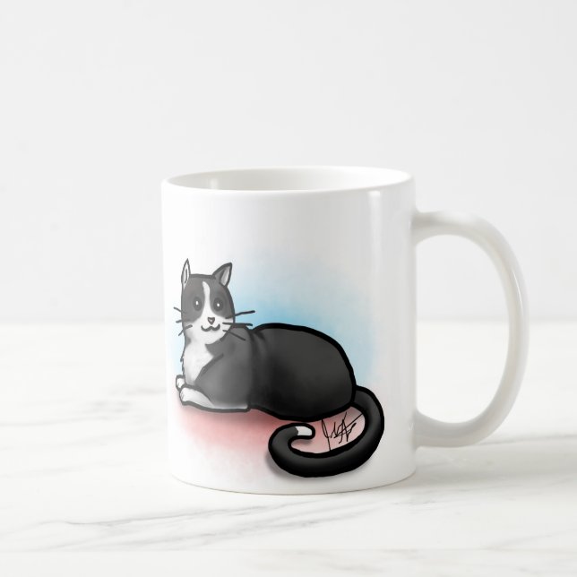 Tasse de chat - noire et blanche (Droite)