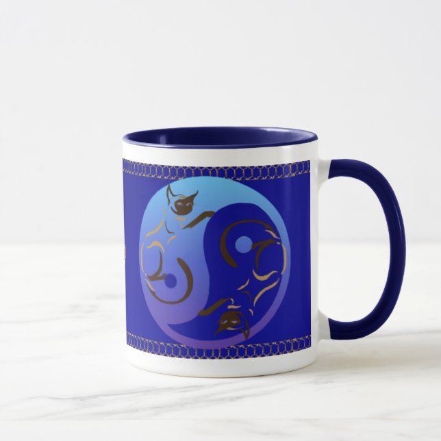 Tasse de chats siamois de Yin Yang (Droite)