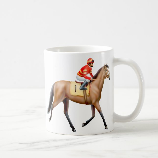 Tasse de cheval de course de pur sang de baie (Droite)