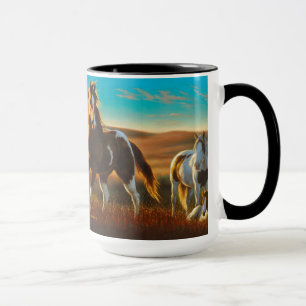 Tasse de chevaux au soleil