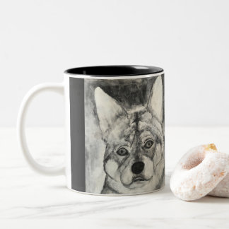 Tasse de chien de loup d'amour de chiot