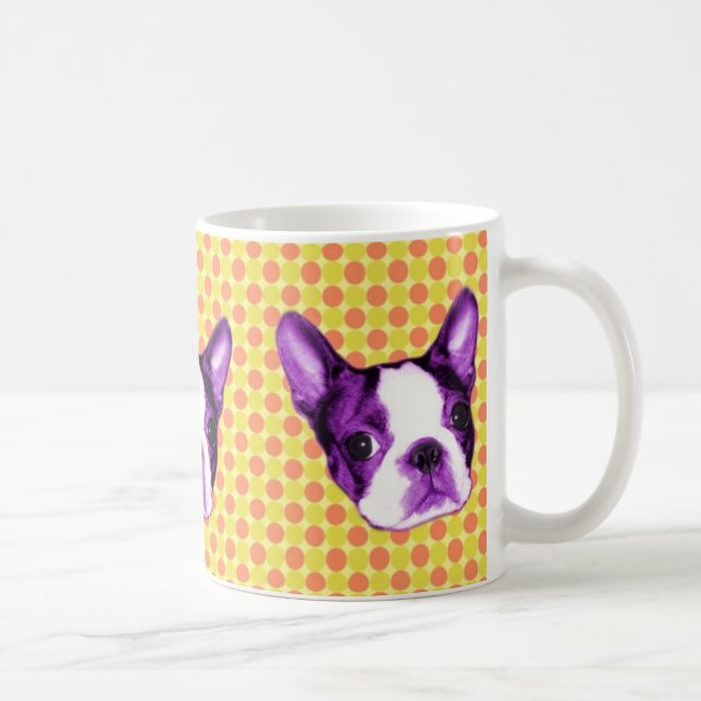 Tasse de chiot de Boston Terrier de point de polka (Droite)
