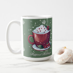 Tasse de chocolat chaud de Noël Mug à café vert