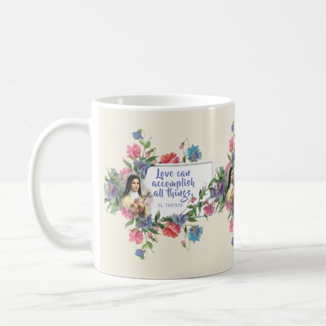 Tasse de citation d'amour de St Therese (Gauche)