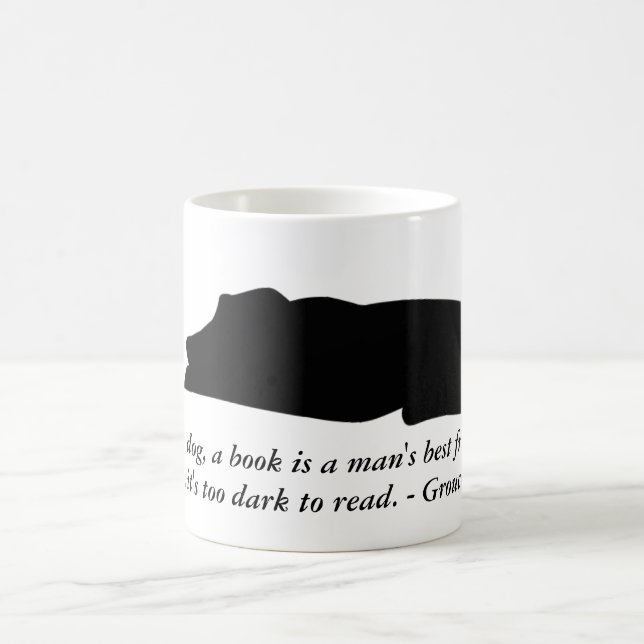 Tasse de citation de chien et de livre (Centre)