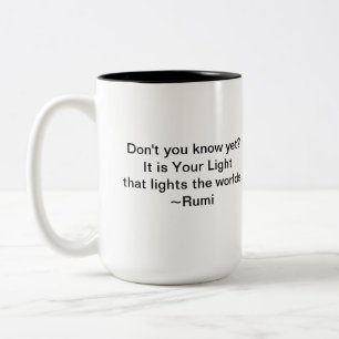 Tasse de citation de lumière de Rumi