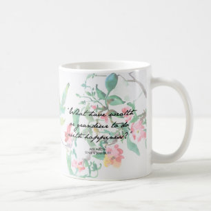 Tasse de citation de roses d'aquarelle de Jane