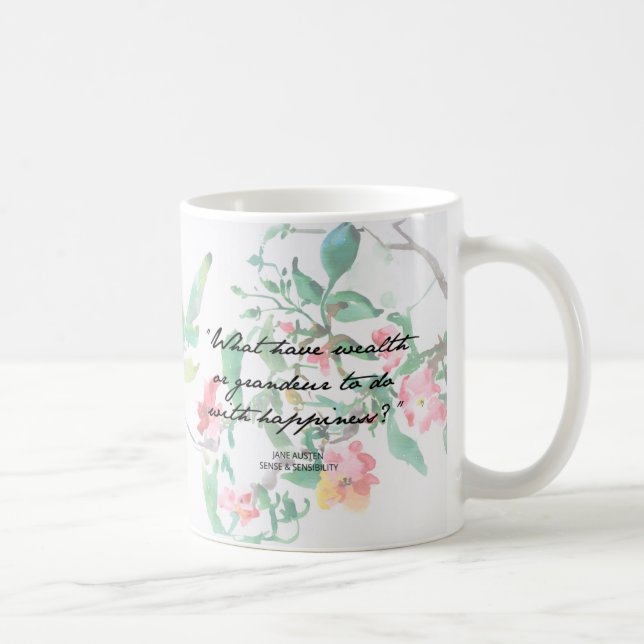 Tasse de citation de roses d'aquarelle de Jane (Droite)