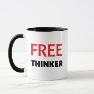 Tasse de citation libre penseur - Cadeau personnal