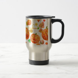 Tasse de citrouille de Halloween d'aquarelle
