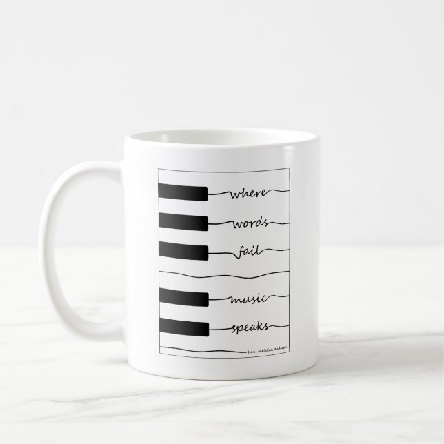Tasse de clavier de piano avec la citation (Gauche)