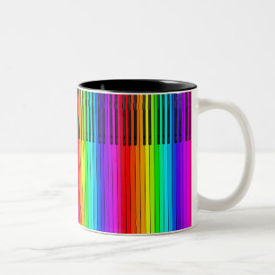 Tasse de clavier de piano d'arc-en-ciel