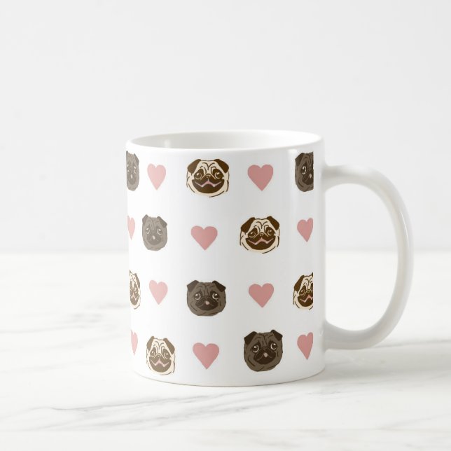 tasse de coeur de carlin (Droite)