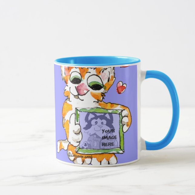 Tasse de coeur de chat d'amour à personnaliser (Droite)