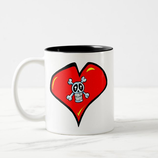 tasse de coeur de crâne (Gauche)
