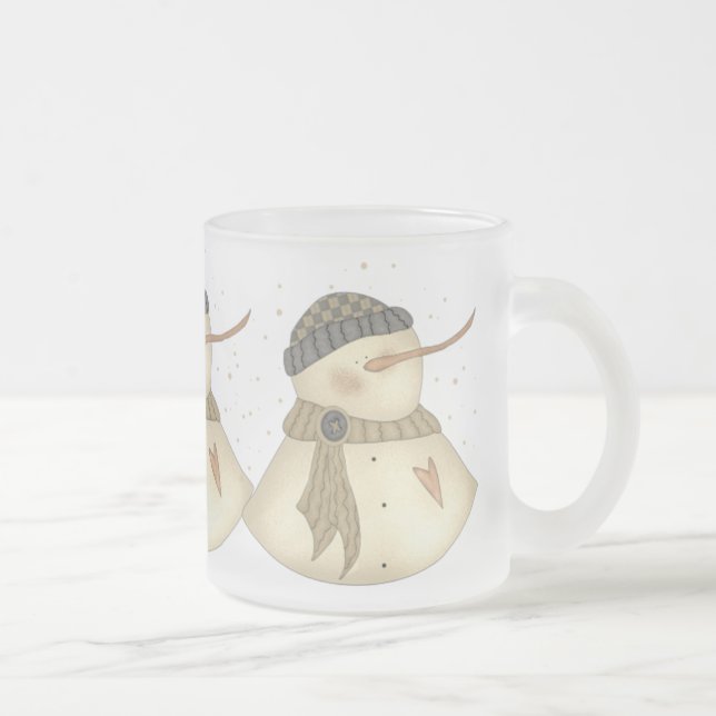 Tasse de coeur de Noël Snowmans (Droit)