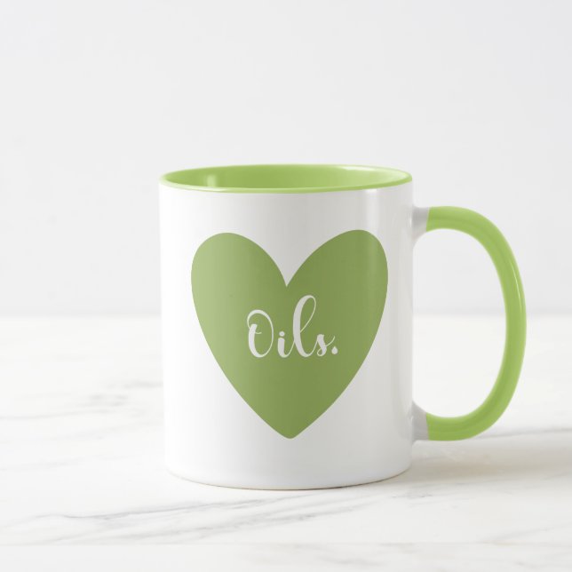 Tasse de coeur d'huiles (vert) (Droite)